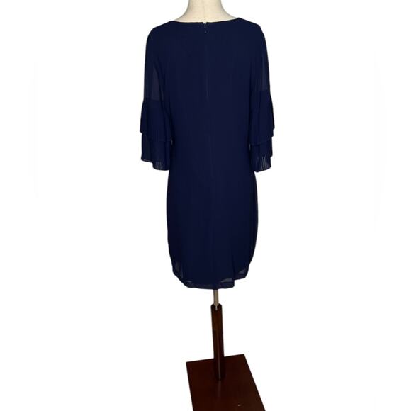 NWOT Sam Edelman Pleat Sleeve Shift Navy Dress – Sz 4 - Picture 6 of 7